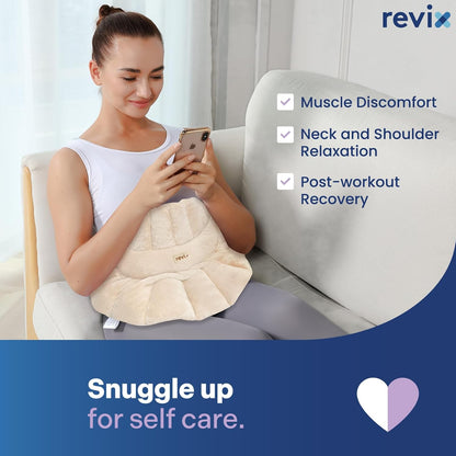 REVIX Microwave Heating Pad for Neck Shoulders and Back with Moist Heat, Weighted Microwavable Heated Neck Wrap Warmer, Scented