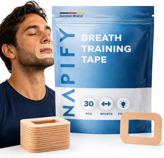 Breath Training Tape for Adults - Pack of 30 - Mouth Tape for Adults - Sleep Tape for Adults - Promotes Nasal Breathing