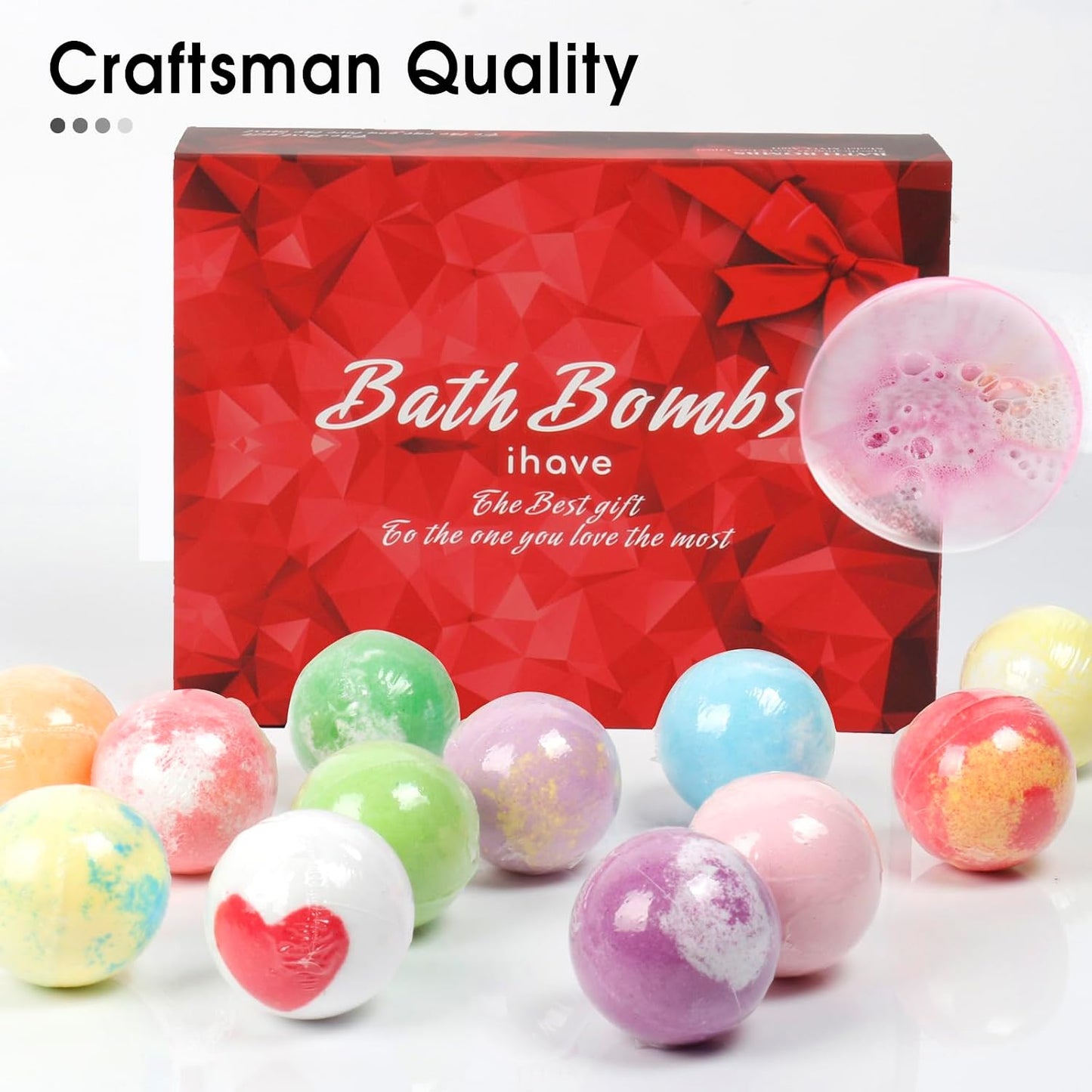 iHave Bath Bombs for Kids,12 Pack Gift Set Bubble Bath Spa Gifts for Women