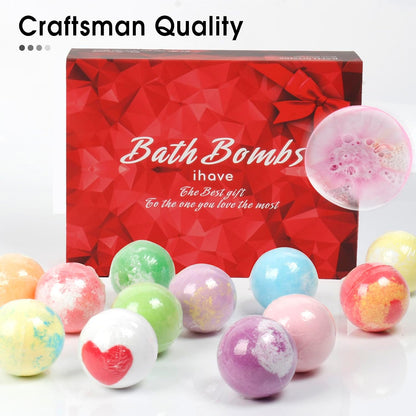 iHave Bath Bombs for Kids,12 Pack Gift Set Bubble Bath Spa Gifts for Women