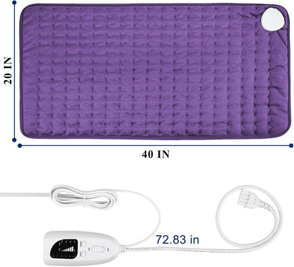 Electric Heating pad with 6 Heat Settings, Auto Shut Off, Dry Electric Heating for Back Neck Knee Arms Legs Shoulder Heat Pads for Christmas Birthday Father Mother's Day (24"X12", Gray Green)