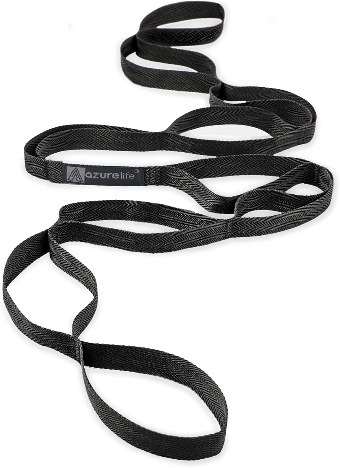 A AZURELIFE Premium Durable Stretch Straps with Loops, Stretching Strap for Physical Therapy, Multi-Loop Yoga Strap Fitness Exercise Strap for Yoga, Pilates, Dance, Flexibility&Exercise