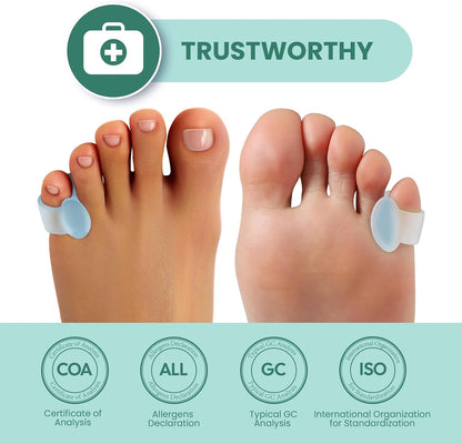 Welnove Gel Toe Separator, Pinky Toe Spacers, Little Toe Cushions, Small Toe Sleeves for Preventing Rubbing & Reducing Pressure (Pack of 12, Transparent)