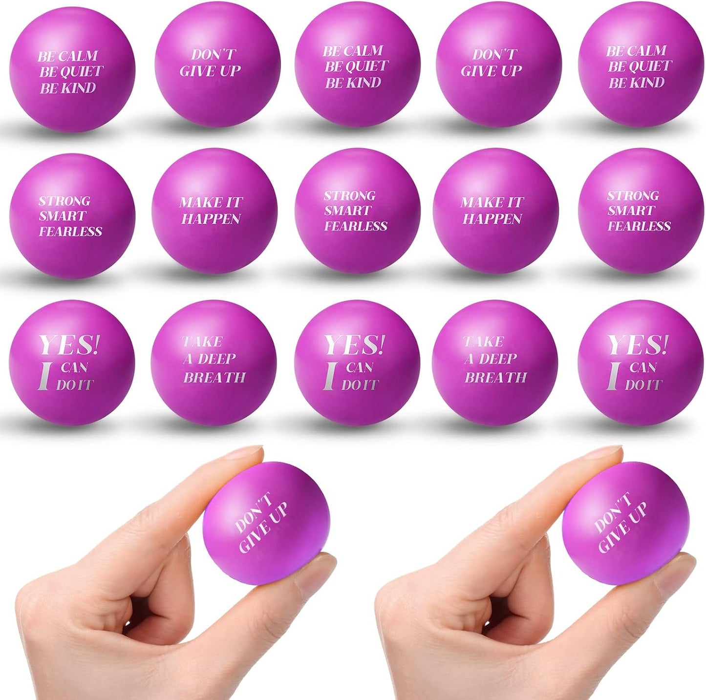 Civaner 60 Pieces Mini Motivational Balls Bulk for Adults, Purple