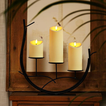 Homemory 6"x3" Outdoor Waterproof Flameless Candles, LED Candles, Battery Operated Candles with Remote and Timers, Electric Fake Plastic Pillar Candles, Ivory White, Set of 2