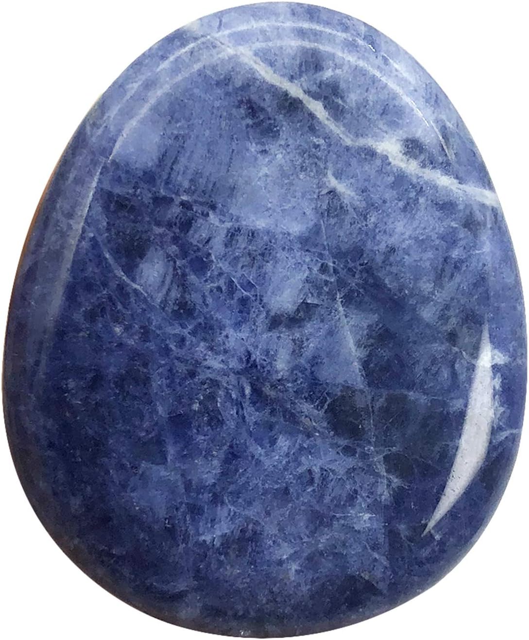 Fekuar Natural Moonstone Crystal Thumb Worry Stone, Hand Carved Healing Crystal Teardrop Pocket Worry Stones for Anxiety Stress Relief Meditation