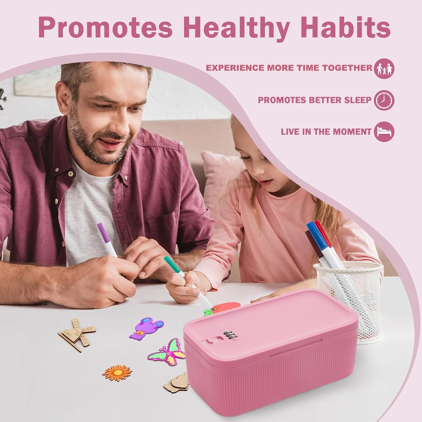 Lockable Storage Box, Small Lock Box with Combination Code for Phone/Medicine Safe/Food Home/Refrigerator/Office/Personal Items/Travel/Gift,9.25 x 5.04 x 3.62’’
