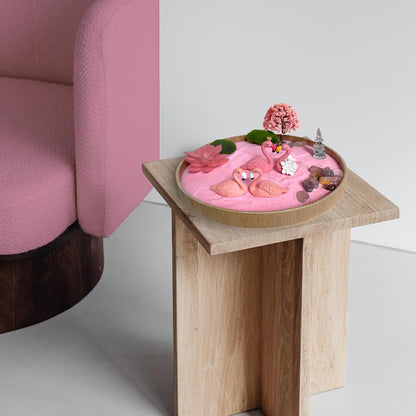 Flamingo Zen Garden for Desk, Pink Sand Art Kit