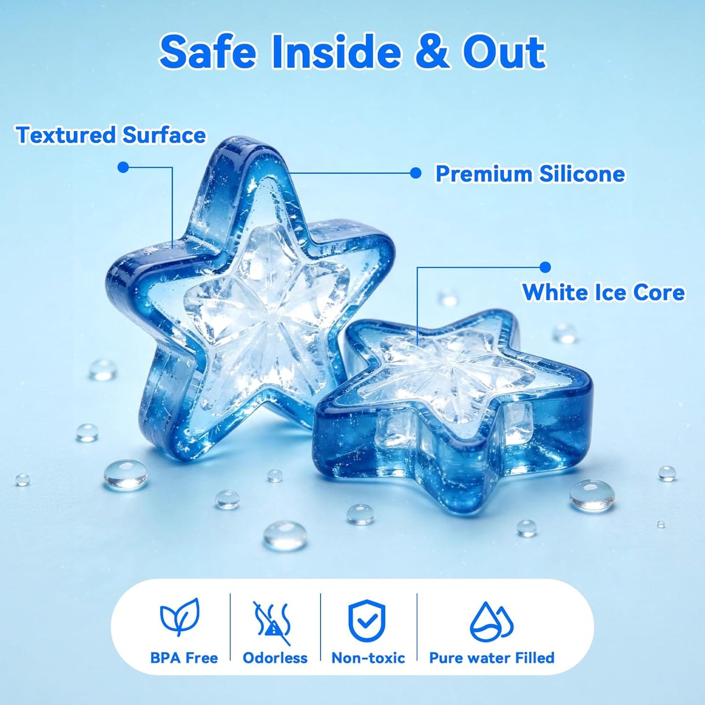 360 Pack Reusable Ice Cubes Refreezable Ice Cubes Without Diluting Reusable Ice Cubes for Drinks Large Pack Ice Cube Frozen BPA Free for Party Bars Ice Bath Camping