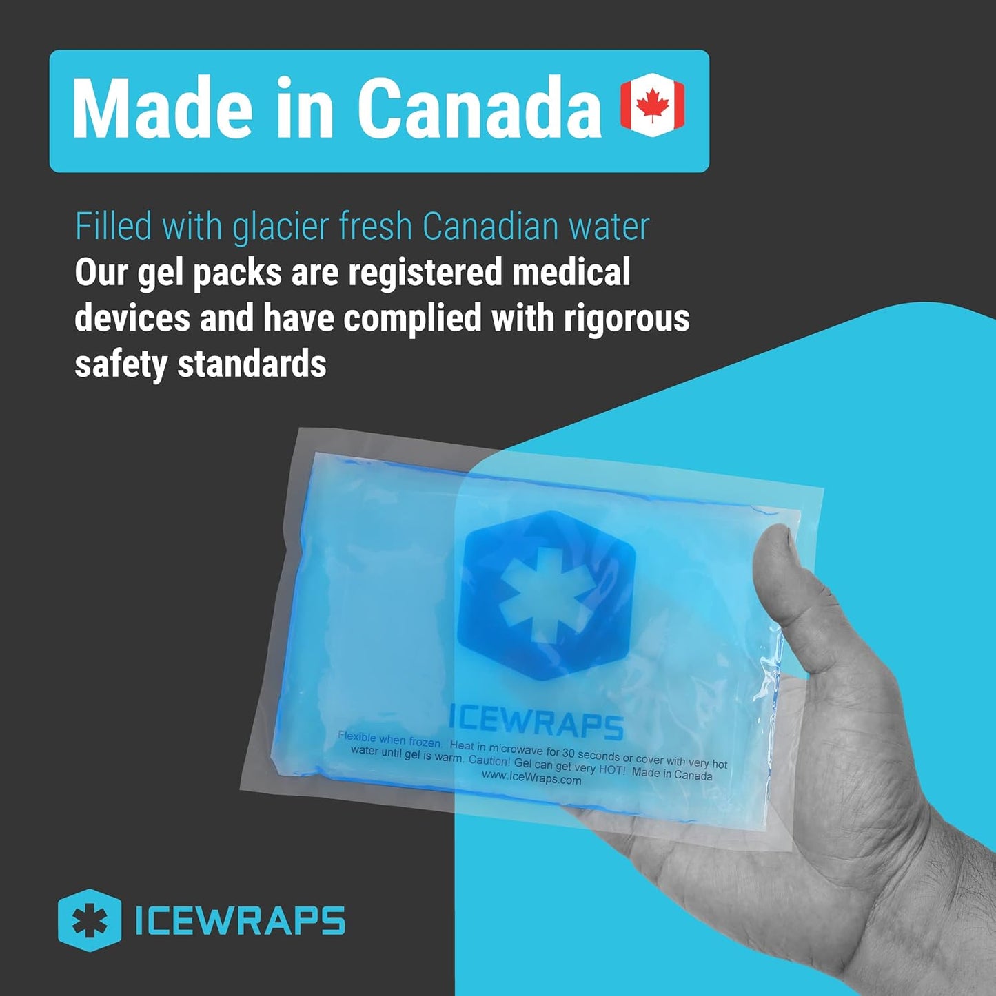 ICEWRAPS Hot & Cold Ice Packs, 3 x 5 in Soft Reusable Gel Packs for Injuries, Headaches, Joints, and Fever Relief, Puncture-Proof Material, 6 Pack, FSA-HSA Eligible