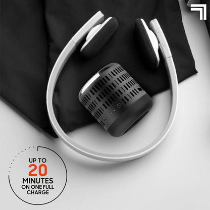 Sharper Image Mini Massage Gun, Powerboost Palm Rechargeable Deep Tissue Percussion Handheld Massager, 4 Adjustable Speeds, 4 Attachment Heads, Full Body Muscle Pain Relief Gift, Black