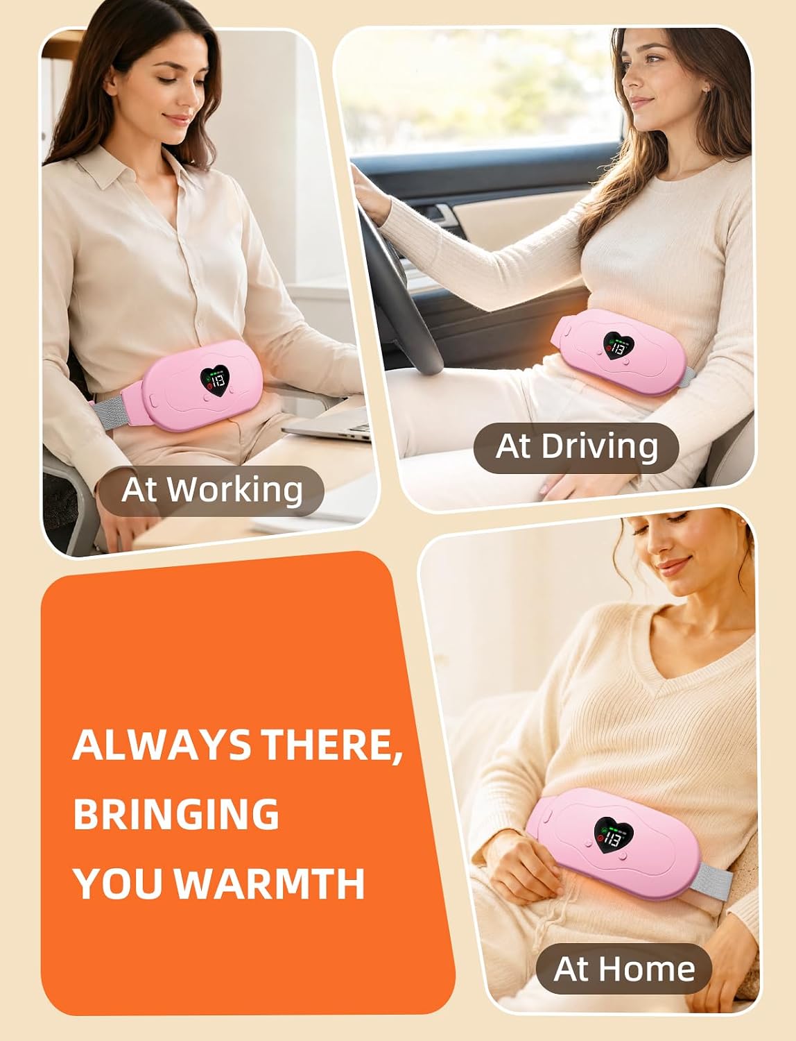 Glyduny Portable Heart Heating Pads, Electric Cordless Heat Pad