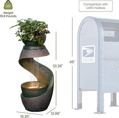 Sunlinua Modern Indoor Tabletop Water Fountain for Office Decor