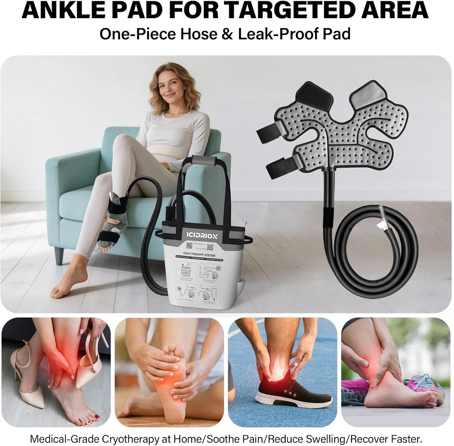 Cold Therapy Machine, Programmable Ice Machine for Shoulder After Surgery, Portable Shoulder Replacement Recovery System, Cryotherapy Pain Relief with Pad