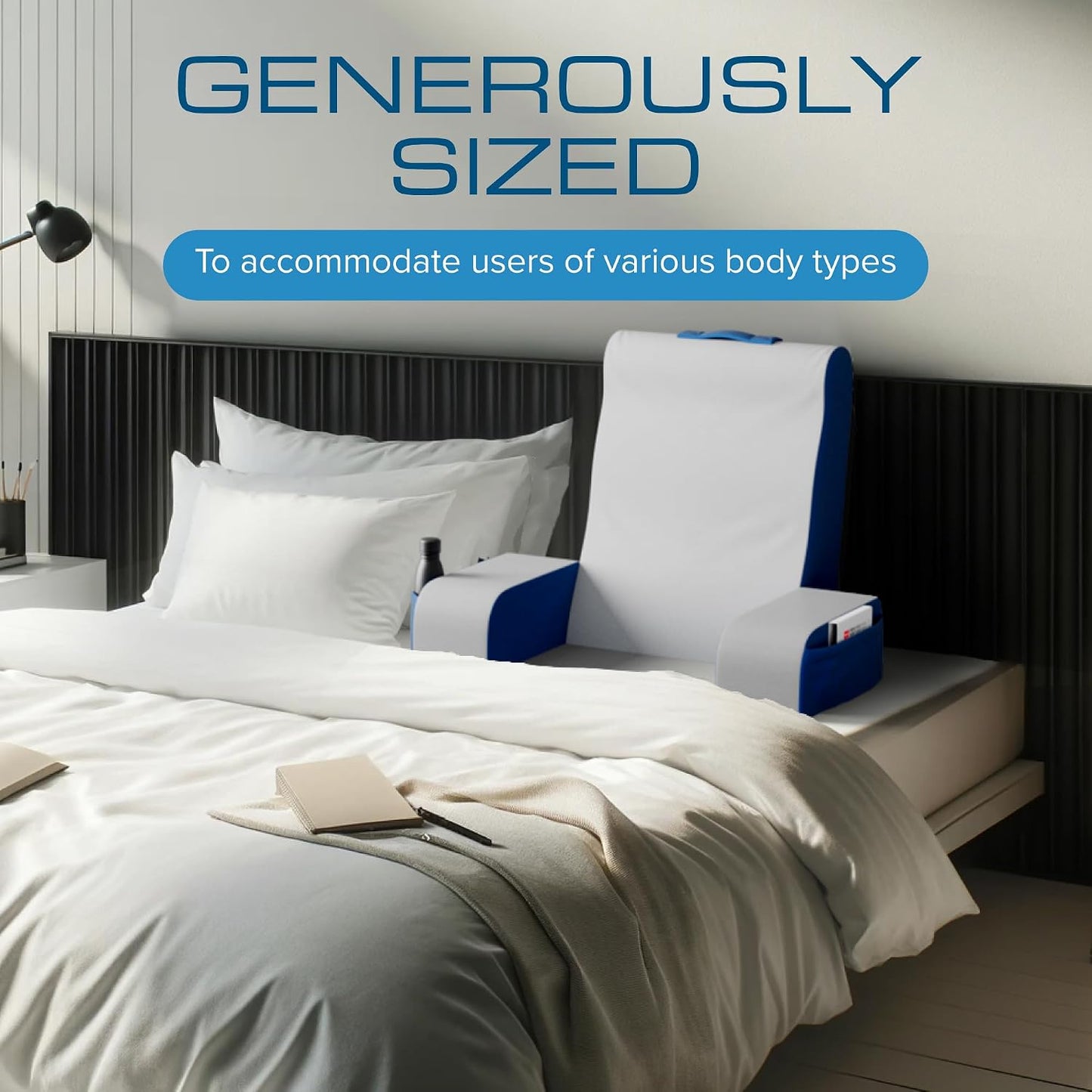 Kolbs Bed Wedge Pillow for Sleep Apnea, FSA Eligible Acid Reflux, and Back Pain Relief, with Chic Jacquard Cover - Headboard Wedges for Sleeping (5" Gentle Incline)
