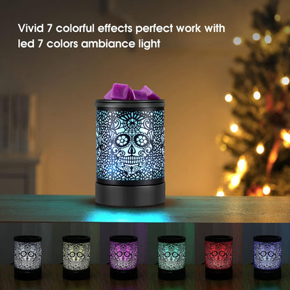 Enaroma Fragrance Wax Melts Warmer with 7 Colors LED Changing Light Classic Black Forest Design Scent Oil Candle Warmer for Home Black Forest