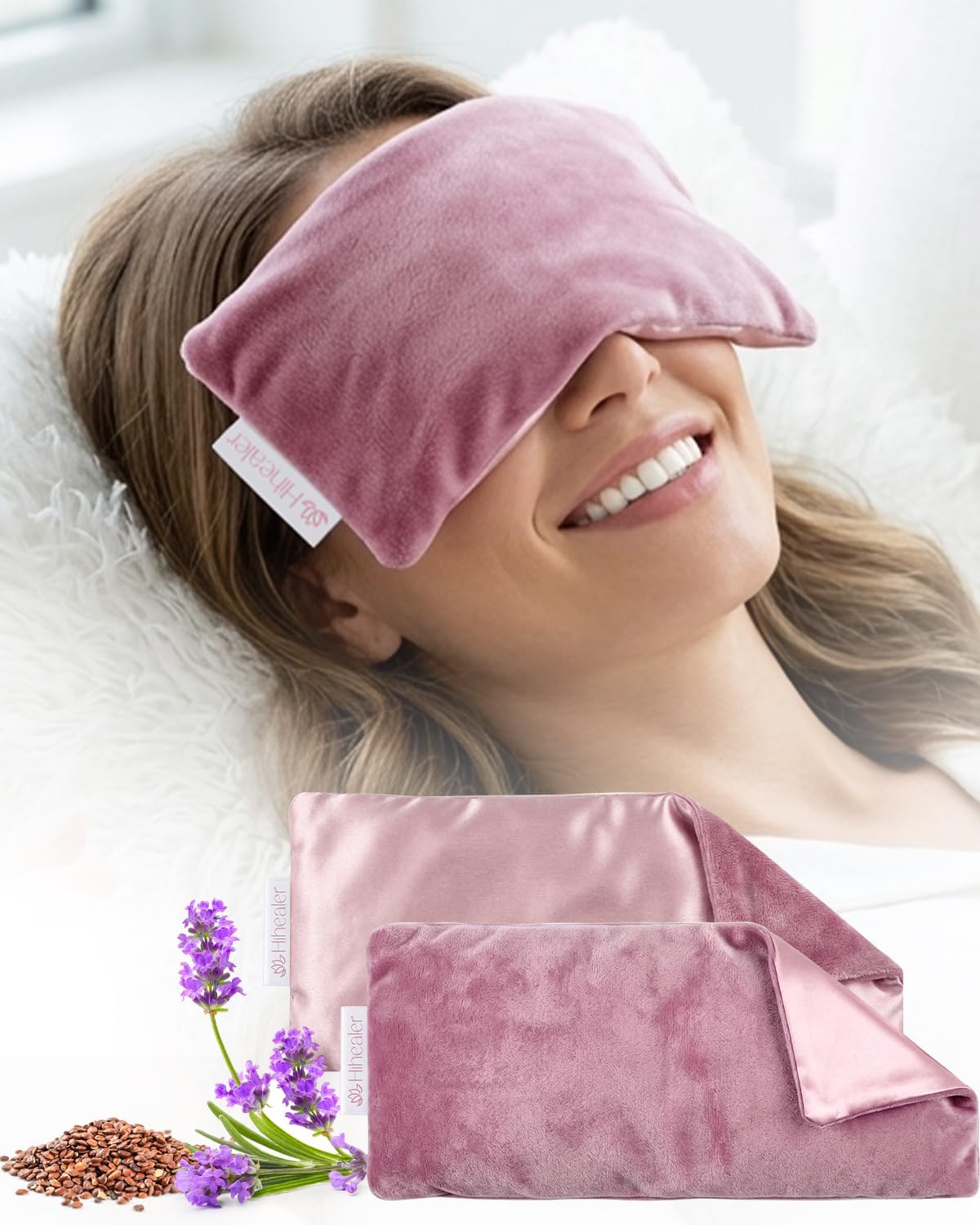 Hihealer Weighted Eye Mask for Sleeping, Lavender Eye Pillow for Spa Yoga