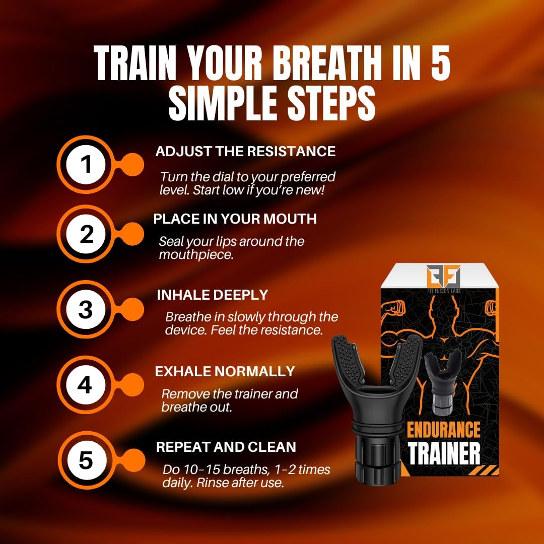 Lung Trainer – Adjustable Breathing Resistance Mouthpiece for Fitness, Running & Endurance Training – Compact Breath Trainer for Workouts and Daily Practice