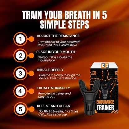 Lung Trainer – Adjustable Breathing Resistance Mouthpiece for Fitness, Running & Endurance Training – Compact Breath Trainer for Workouts and Daily Practice