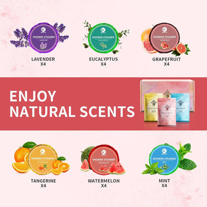 18-Pack Shower Steamers Aromatherapy, Self Care Birthday Gifts for Women Men, 6 Scented Organic Shower Bombs with Natural Essential Oils Relaxation Home SPA, Travel Essentials, Appreciation Gifts
