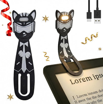 Rechargeable Kids Book Light, Cute Bookmark Reading Light for Kids, Dimmable Portable LED Book Light for Reading in Bed, Eye-Caring Bedtime Reading Lamp for Children & Travel, Black