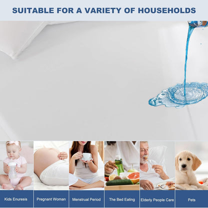 GRT 2 Pack Twin Mattress Protector Waterproof, Breathable & Noiseless Waterproof Mattress Protector Fitted Deep Pocket from 5" to 19", Smooth Twin Mattress Cover Machine Washable