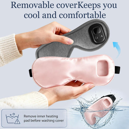 Cordless Heated Eye Mask-4 Heat Levels & 4 Timers Heated Eye Mask Rechargeable for Dry Eyes Warm Compress for Eyes Home Office Travel Sleep Soft Adjustable Portable Eye Mask Gift for Women Men