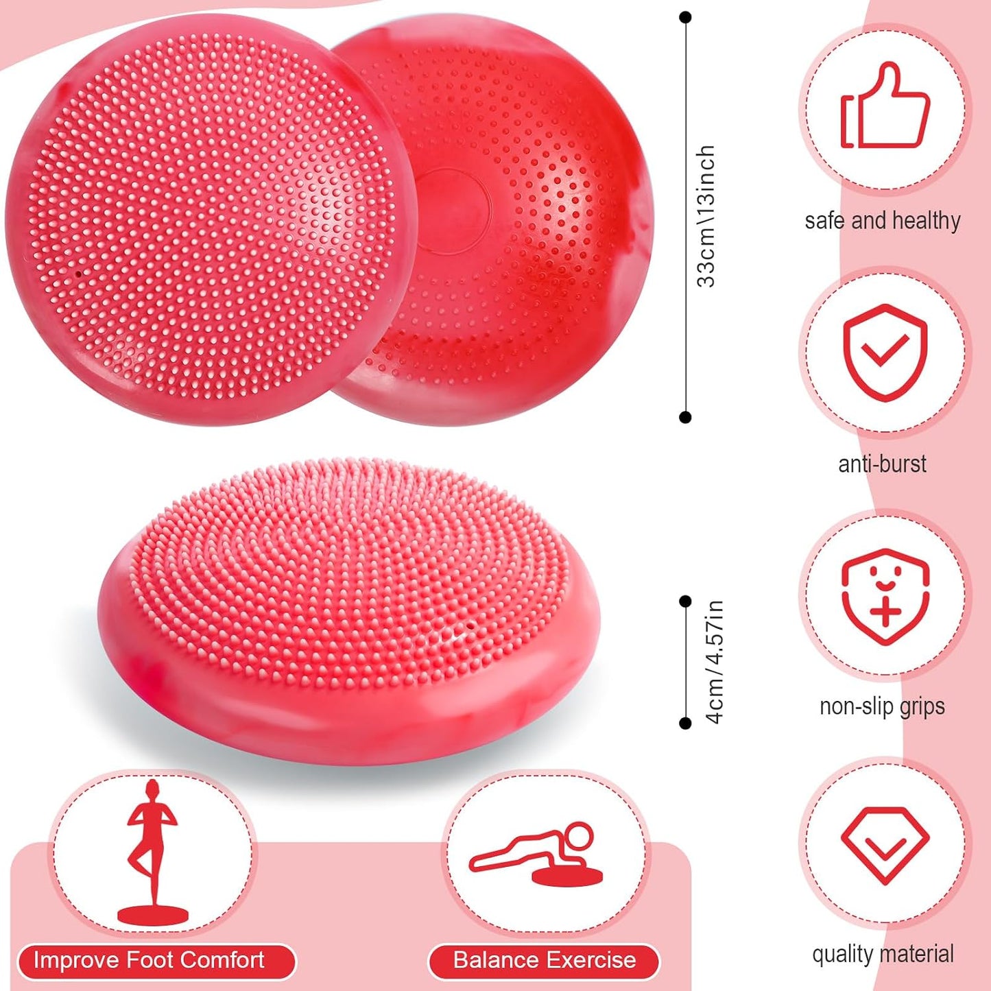 Libima 4 Pcs Wiggle Seat for Sensory Kids Inflated Wobble Cushion Sensory Seat Cloud Design Flexible Seating for Classroom Elementary Balance Disc for Kids Adult Pet Training
