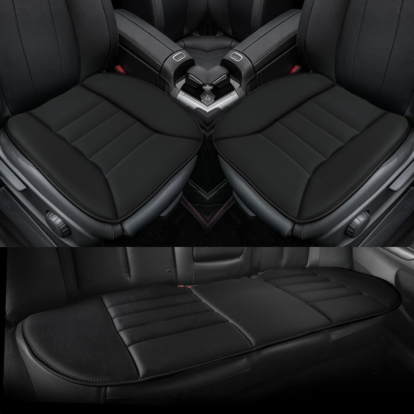 kingphenix Car Seat Cushion with 1.2inch Comfort Memory Foam, Seat Cushion for Car and Office Chair (Black)