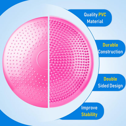 Leitee 3 Pcs Inflated Wobble Cushion Exercise Wiggle Seat for Sensory Flexible Seating Wobble Board Balance Disc Sensory Wiggle Seat Pad for Office Chair with Air Pump