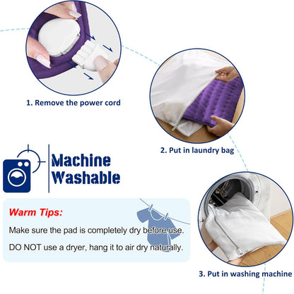 Electric Heating pad with 6 Heat Settings, Auto Shut Off, Dry Electric Heating for Back Neck Knee Arms Legs Shoulder Heat Pads for Christmas Birthday Father Mother's Day (24"X12", Gray Green)