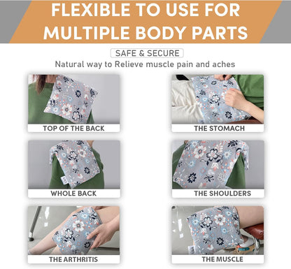 UNCN Wide Microwave Heating Pad with Washable Cover 9.5 x 16in Microwavable Hot Pad for Neck Shoulder, Cramps, Back Cordless Warm Compress Weighted Moist Heat Pack for Aches, Unscented