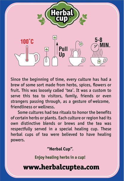 Herbal Cup Ayurveda Elderberries Tea, No Caffeine Organic Herbal Teas (Organic Echinacea, 16 Count (Pack of 6))