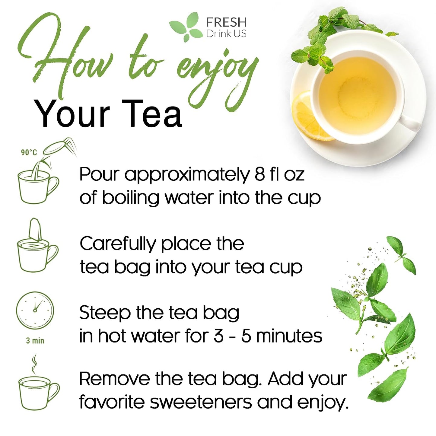 FreshDrinkUS, Premium 150 Lemon Ginger Tea Bags, 100% Natural Ingredients, Hand-made Blend of Lemon and Ginger, Eco-conscious Tea Bags. No Sugar, No Caffeine, Vegan. - Colors A