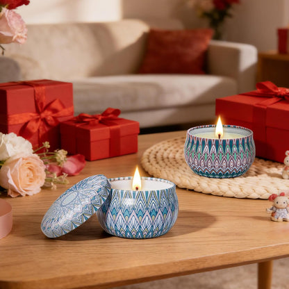 Candles, Scented Candles Gift Set for Women, 8 Pack Fruity Floral Soy Wax Aromatherapy Candles, Travel Tin Candles in Artist Gift Box, Birthday Gifts for Mom, Wife, Sister, Friend, Housewarming