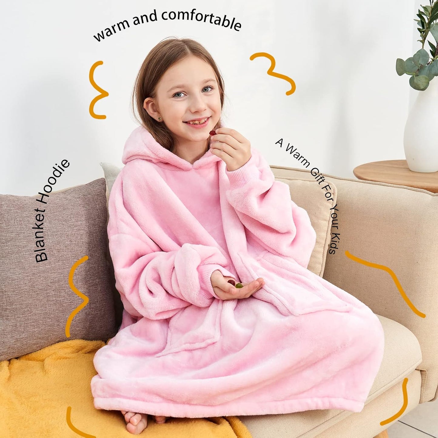 Aemicion Strawberry Blanket Hoodie,Oversized Sherpa Wearable Hooded Blanket,Warm Cozy Sweatshirt Gifts for Women Girls Adult
