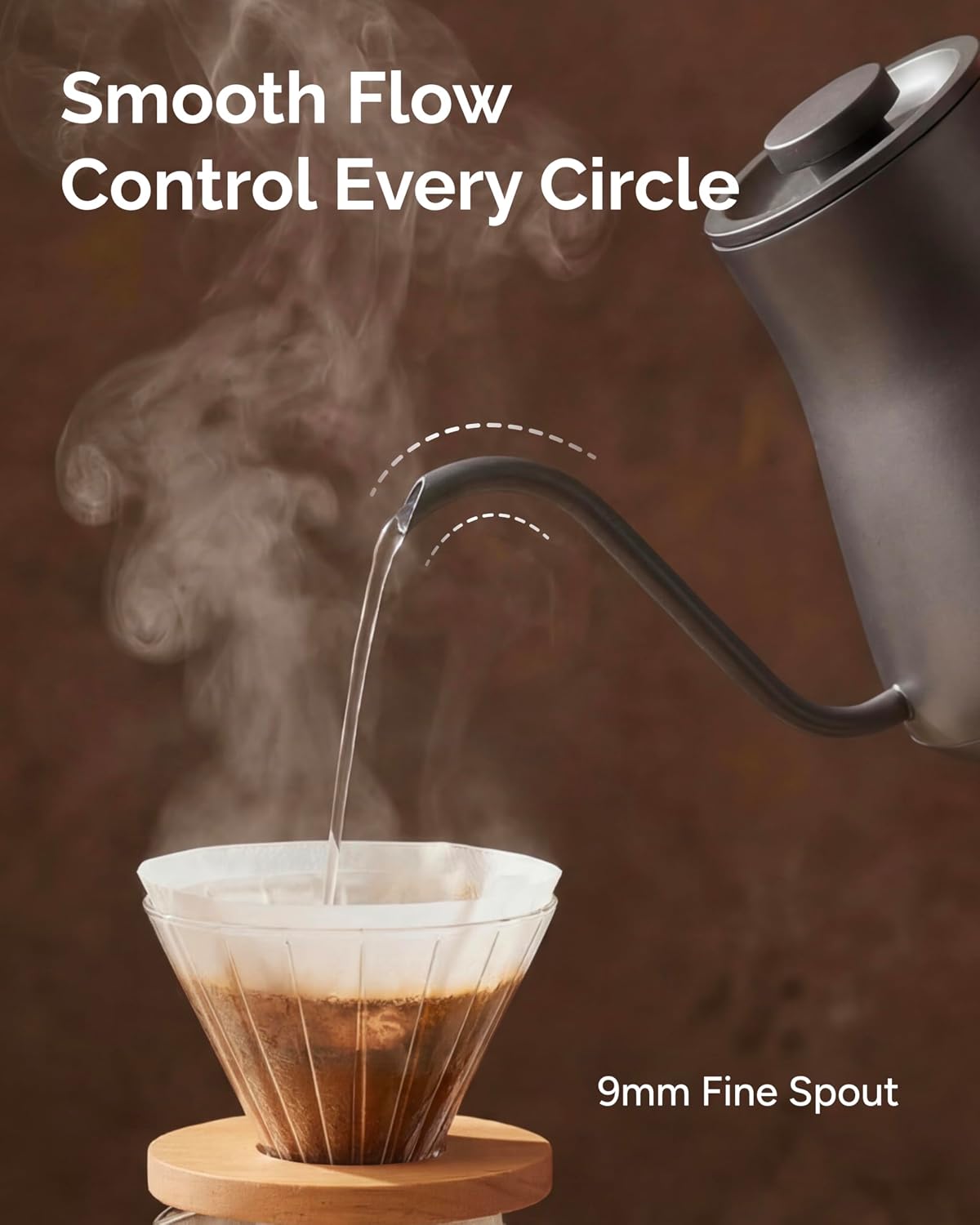 INTASTING Gooseneck Electric Kettle with ±1℉ Temperature Control 0.9 Liter