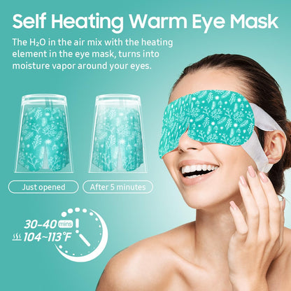 BeHoomi 20 Packs Steam Eye Mask, Heated Eye Mask Warm Compress for Eyes, Disposable Self Heating Steam Mask for Home, Sleep, Spa, Travel Essentials & Relaxation Gifts for Women (Lavender)