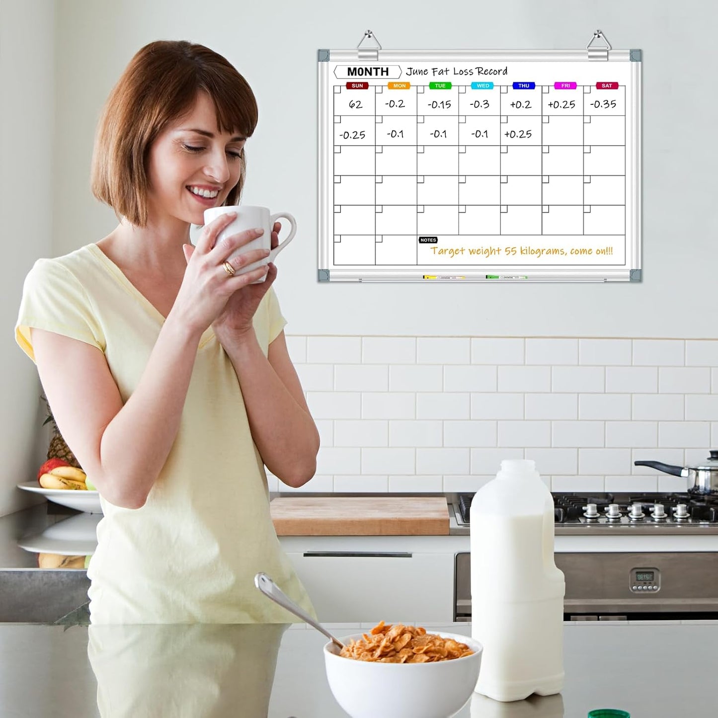 Dry Erase Board Calendar for Wall, 36" x 24" Monthly Whiteboard
