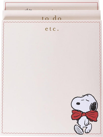 Graphique Peanuts Scallop List Pad, Cute Memo Notepad for To Do Lists and Daily Notes, 80 Perforated Sheets, Luxe Sketch Paper, Slim Desk Pad for Office, Home, School, Daily Planning
