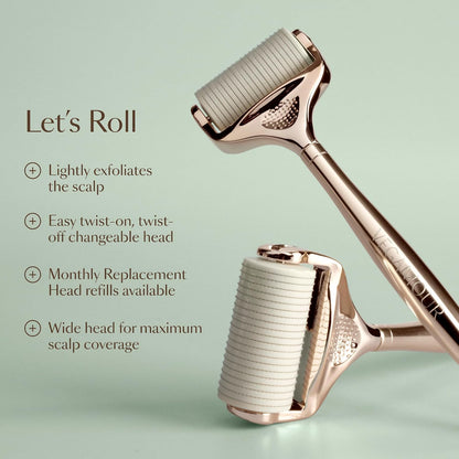 VEGAMOUR GRO+ Advanced Dermaroller for the Scalp, Gently Exfoliates to Help Promote Hair Density, Fuller Looking Hair with Continued Use