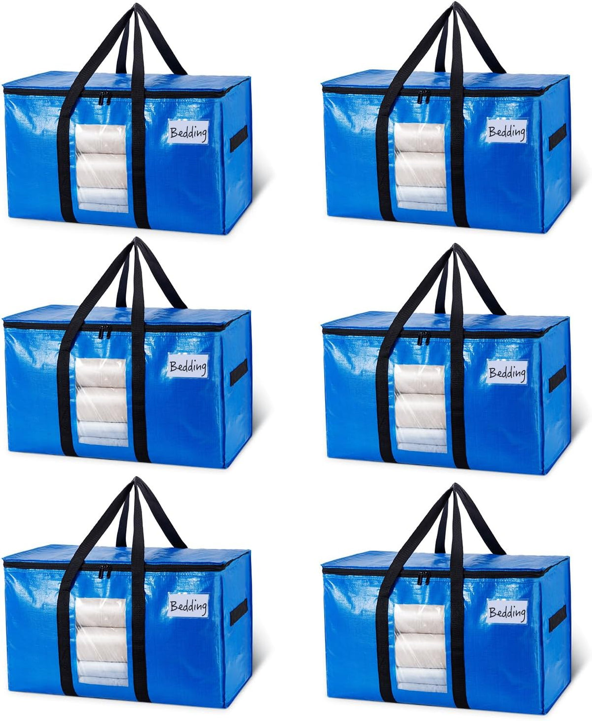 TAILI Blue Extra Large Moving Bags,Storage Bags with Visible Window