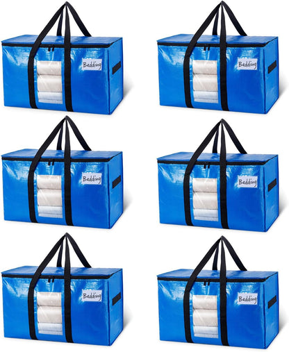 TAILI Blue Extra Large Moving Bags,Storage Bags with Visible Window