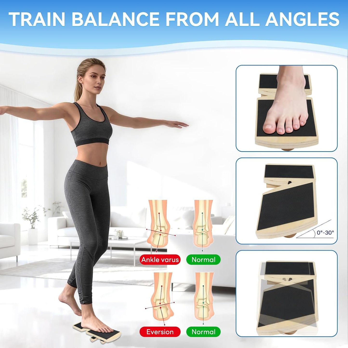 Ankle Balance Board and Foot Strengthener, Used for Physical Therapy Training for Sprains, Achilles Tendon Pain, and Plantar Fasciitis, Single-leg Balance Board With User Manual