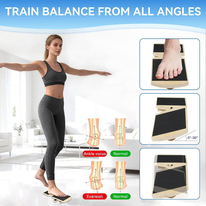 Ankle Balance Board and Foot Strengthener, Used for Physical Therapy Training for Sprains, Achilles Tendon Pain, and Plantar Fasciitis, Single-leg Balance Board With User Manual