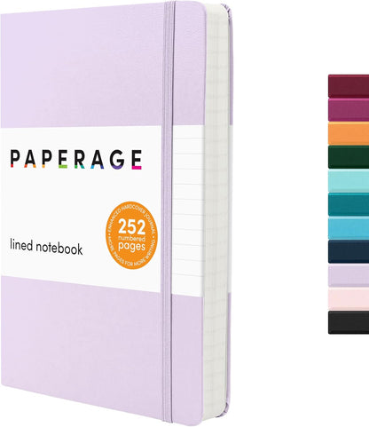 PAPERAGE Lined Journal Notebook, Hardcover Journal for Women & Men, 160 Pages, (5.6 in x 8 in), College Ruled Journaling Notebook for Work, School Supplies & Note Taking, (Black)