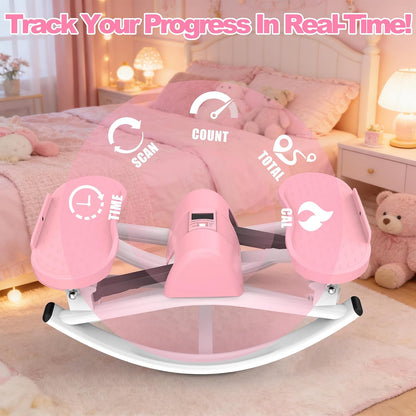 KINMAC Lateral Stepper for Exercise-Rocking Stepper Machine with Resistance Bands & Anti-Slip Mat and LCD Monitor, Professional Stair Stepper for Home Workout