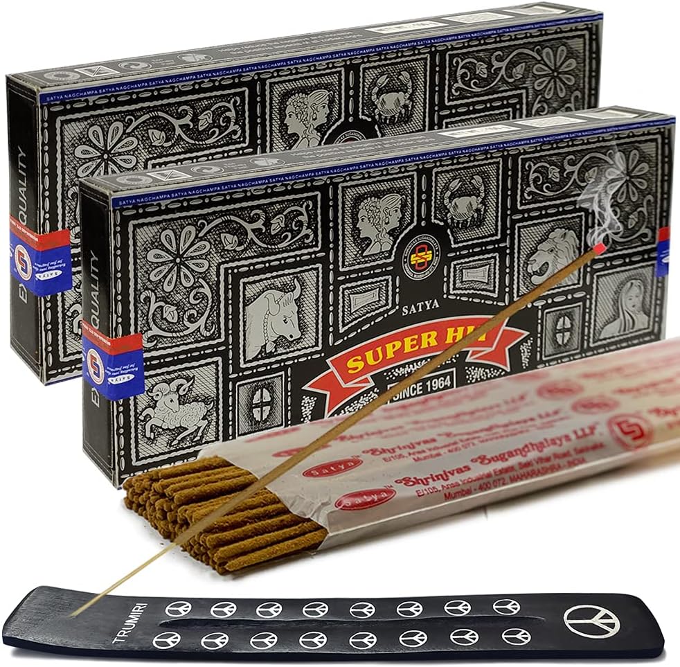 TRUMIRI Incense Stick Holder Bundle with Satya Sai Baba Nagchampa 250g Bulk Incense Sticks Nag Champa Agarbatti - Pack of 1 (Approx 250 Insence-Sticks)
