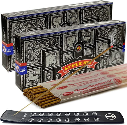 TRUMIRI Incense Stick Holder Bundle with Satya Sai Baba Nagchampa 250g Bulk Incense Sticks Nag Champa Agarbatti - Pack of 1 (Approx 250 Insence-Sticks)