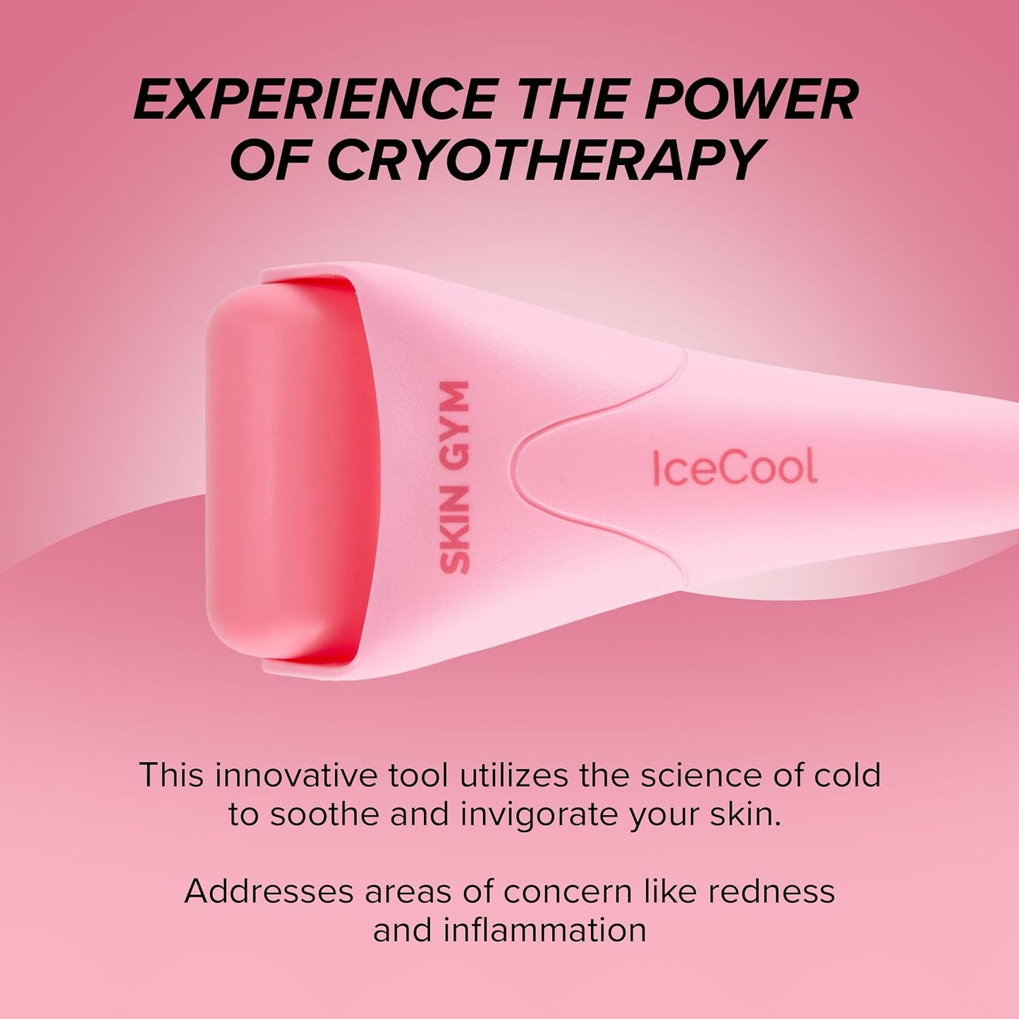 SKIN GYM IceCool Stainless Steel Ice Roller for Face | Cryo Facial Ice Roller for Puffiness & Redness Relief | Cold Face Roller to Tighten Pores & Soothe Skin